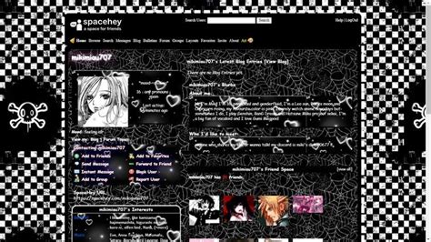 black and white spacehey layout in 2023 | Myspace layout, Layout, Pisces moon