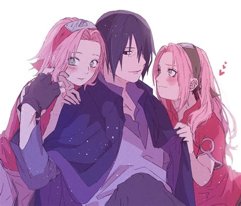 Haruno Sakura And Uchiha Sasuke Naruto And 3 More Drawn By Suzu Tg