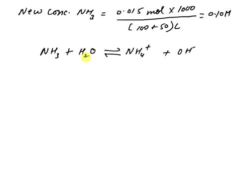 Solved A 50 Ml Sample Of 0 10 M Hcl Is Mixed With 100 Ml Of 0 20m Nh3 What Is The Resulting Ph