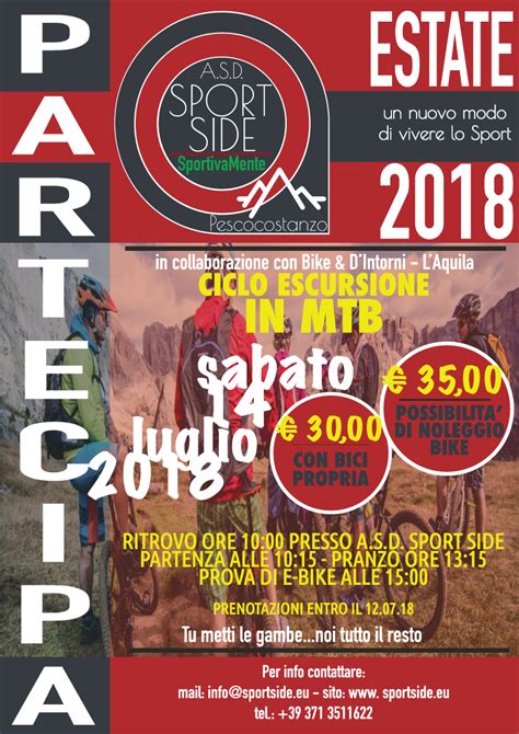 Ciclo Escursione In MTB ASSOCIAZIONE SPORTIVA DILETTANTISTICA SPORTSIDE