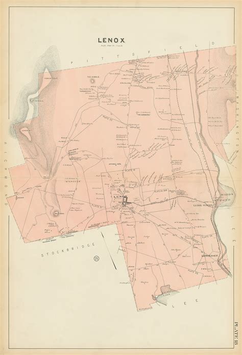 Lenox Massachusetts 1904 Map Replica Or Genuine Original Etsy