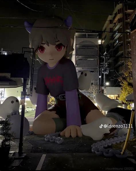 21 Giant Inflatable Female Anime Characters Digitally Placed In The