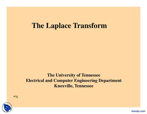 The Laplace Transform-Signals And Systems-Lecture Slides - Docsity 