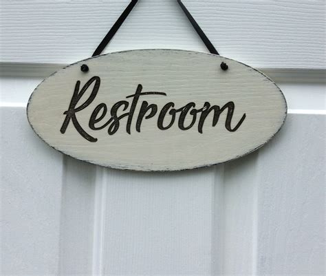 Restroom Sign Wood Restroom Sign Business Sign Bathroom | Etsy