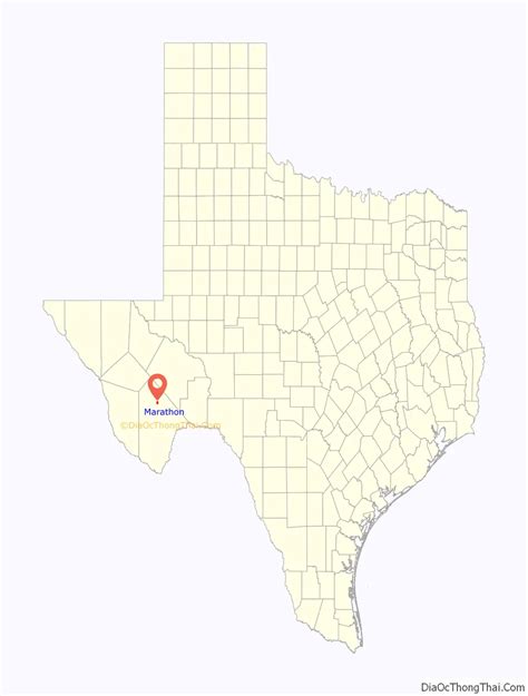 Map of Marathon CDP, Texas - Thong Thai Real