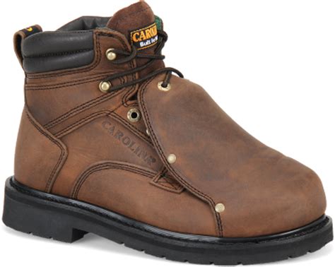 Carolina Mens 6 External Metguard Steel Toe Work Boots Brown Chaar