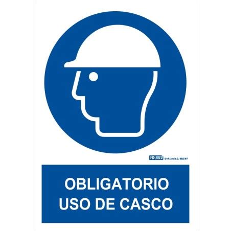 Señal Obligatorio uso de casco Prevención de riesgos laborales