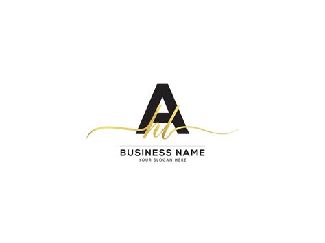 Minimal Golden AHL Logo Icon and Signature Letter For Business 24767599 ...