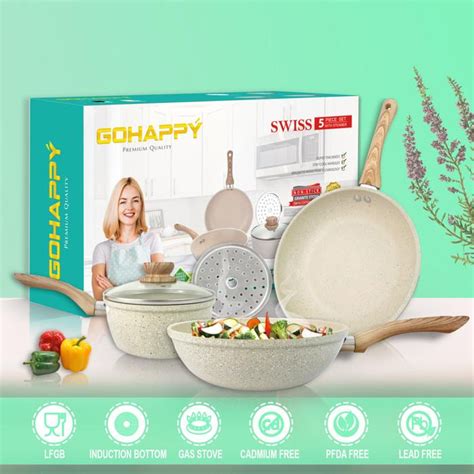 Jual Mypan Gohappy Swiss Granit Set Pan 5 Piece Ghs 05 Panci Set