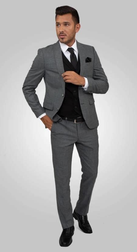 Charcoal Grey Suit With Vest