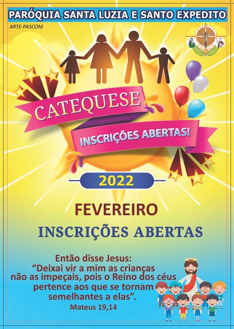 Inscrições Abertas Para A Catequese Paróquia Santa Luzia E Santo Expedito