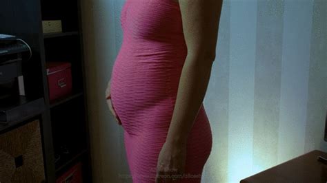 Alice Shaw Stuffed Belly Slapping In Lingerie