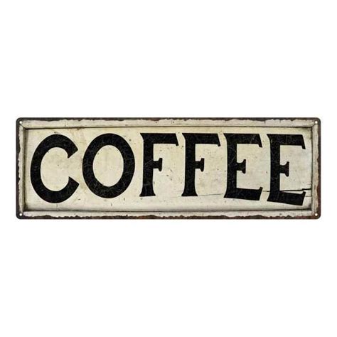 Coffee Chic Metal Sign Vintage Look Farmhouse Decor Funny Metaal