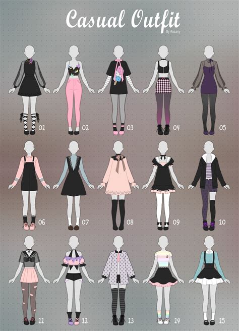 Anime Girl Outfits Drawings