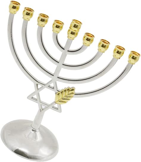 Milisten 18cm Menorah Candle Holder Candlesticks Traditional Jewish