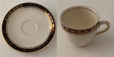 Bleu De Roi Flat Demitasse Cup Saucer Set By Meakin Alfred