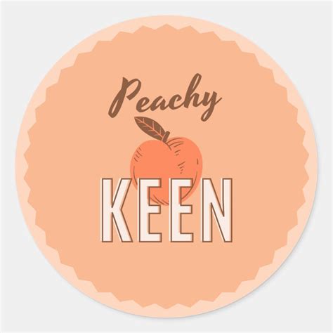 Peachy Keen Peach Colored Round Stickers Zazzle Peach Colors Cupcake Toppers Printable