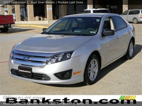 Ingot Silver Metallic 2012 Ford Fusion S Medium Light Stone