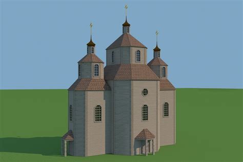 Church wooden model - TurboSquid 1283079