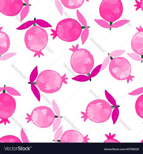 Hand Drawn Pomegranate Fruit Seamless Pattern Vector Image