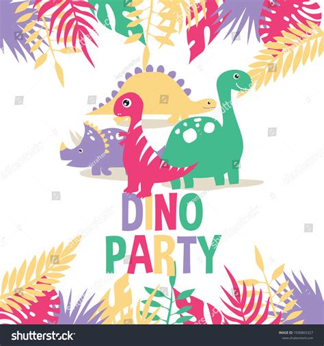 Dinosaur Party Welcome Signs Printable Dinosaur Stock Vector Royalty Free 1590865327