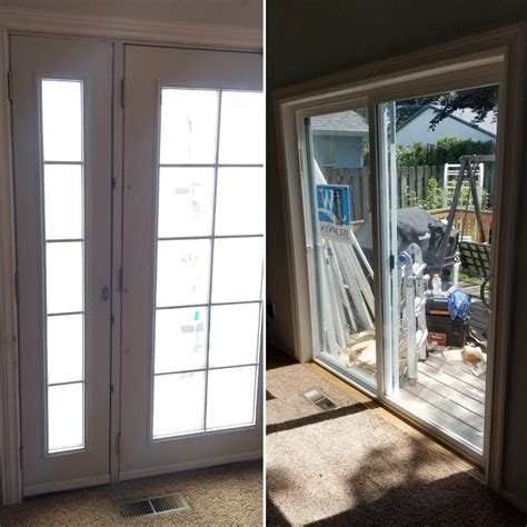 Sliding glass door replacing french doors - Hedgehog Home Services, LLC