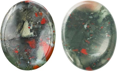 Amazon GoldHarvest 2 PCS African Bloodstone Thumb Worry Stone For