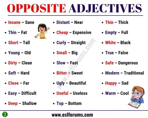 List of Adjectives: The Ultimate List of Adjectives in English with ESL Pictures! - ESL Forums