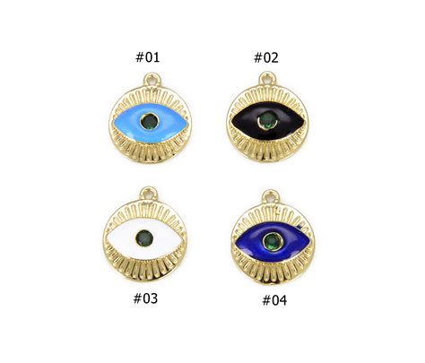 Enamel Evil Eye 14K Gold Filled Charm Pendant, Evil Eye Charm, Evil Eye ...