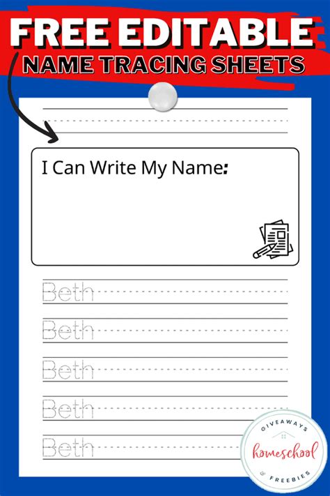 Custom Name Writing Practice Sheets