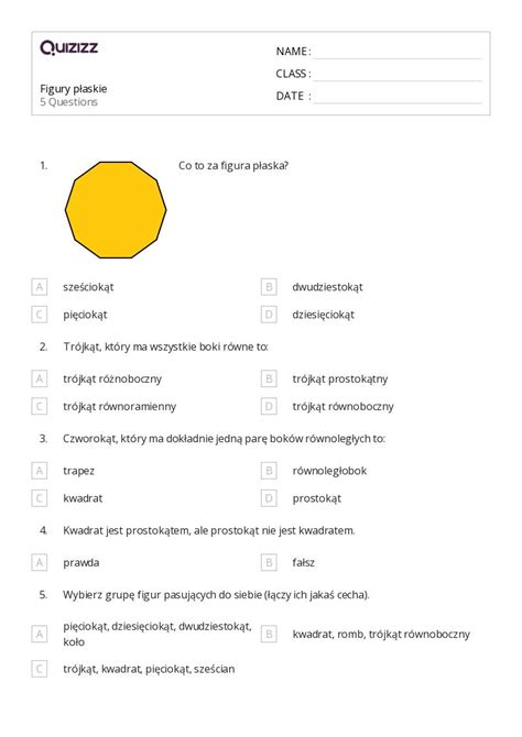 Ponad Figury P Askie Arkuszy Roboczych Dla Klasa W Quizizz