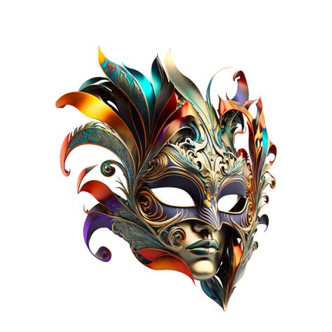 3d Watercolor Golden Barazil Carnival Mask 22580467 Png