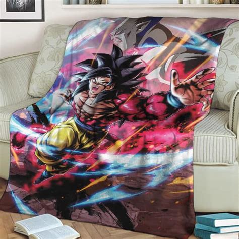 Dragon Ball Gt Son Goku Saiyan 4 Omega Shenron Throw Blanket