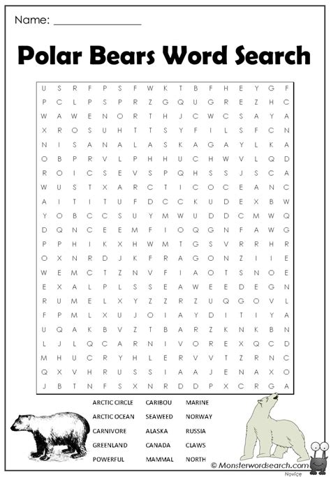 Polar Bears Word Search Monster Word Search The Best Porn Website