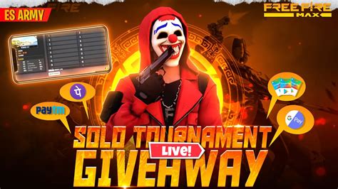 FREE FIRE LIVE GIVEAWAY FF LIVE GIVEAWAY SOLO CUSTOM ROOM GIVEAWAY