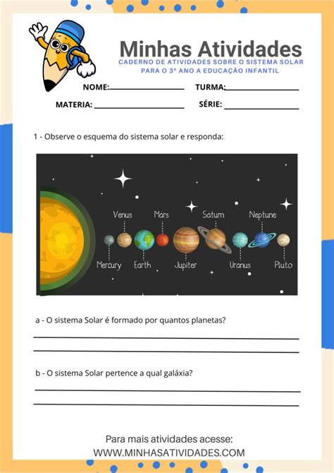 Atividade Sobre Sistema Solar 3 Ano