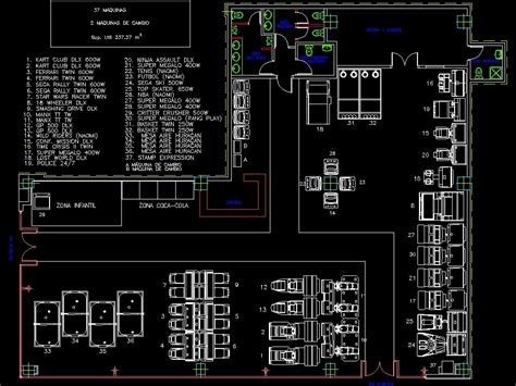 Salon Recreativo En Dwg Mb Librer A Cad