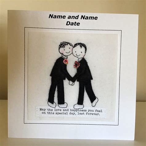 Gay Groom And Groom Wedding Card Mr And Mr Card Lgbt Wedding Etsy Uk