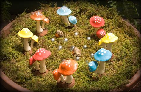 Small Polka Dot Mushrooms For The Fairy Garden Etsy