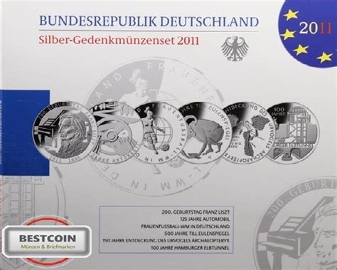 BRD 2011 10 Gedenkmünzenset 6 X 10 in der OVP PP MA Shops