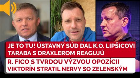 Kde Si N Jde Lip Ic Pr Cu Taraba A Draxler Reaguj Na K O Od S Sr