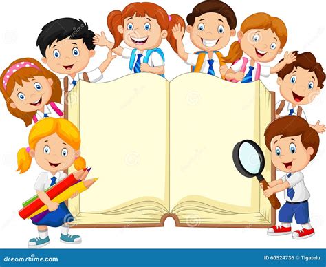 School Children At A Desk Doing Their Homework. Vector Illustration ...