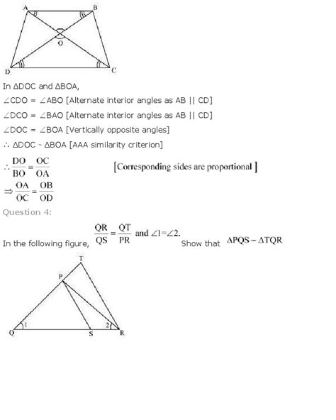 Ncert Solutions For Class Maths Chapter Triangles Aglasem Schools