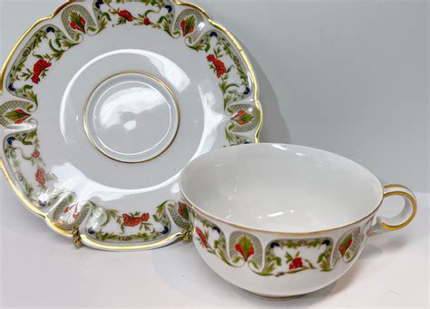 Haviland Limoges Teacup And Saucer Mozart Chantoung Pattern French