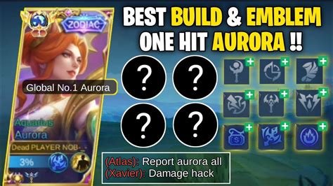 ONE HIT BUILD AND EMBLEM GLOBAL AURORA 2023BEST BUILD AURORA TERSAKIT