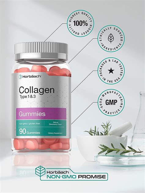 Collagen Gummies | 90 Count | Strawberry Flavored Gummy | Hydrolyzed Collagen Type 1 and 3 | Non ...