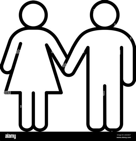 Heterosexual Couple Linear Icon Thin Line Illustration Man And Woman