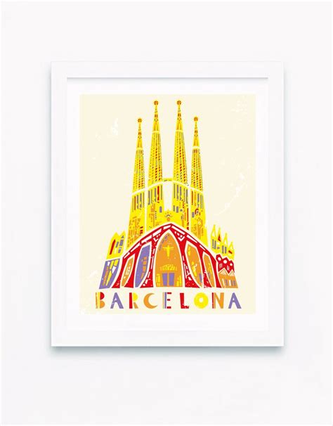 Barcelona Poster Sagrada Familia City Poster Travel Poster Etsy