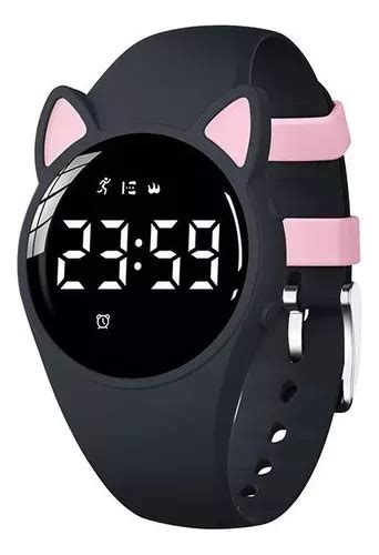 Reloj deportivo digital impermeable para niños con correa de color