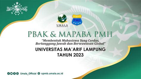 PBAK DAN MAPABA PMII UNIVERSITAS MA ARIF LAMPUNG 2023 YouTube